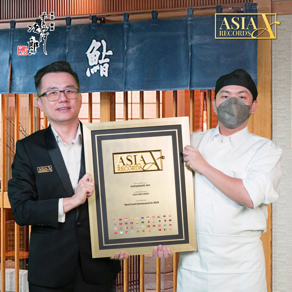 The official adjudicators from Asia Record presenting Best Sushi Restaurant in 2025